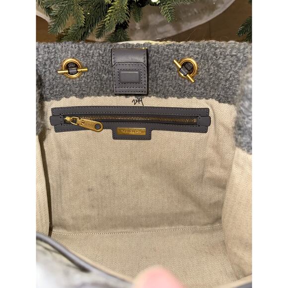Tory Burch Mini Tote Gray Boucle Chain RARE Limited Edition - Picture 11 of 15